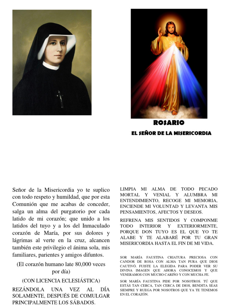 Rosario del Señor de la Misericordia | PDF | eucaristía | María, madre ...