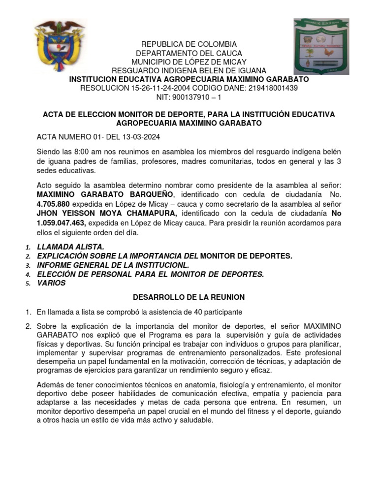Elección Monitor Deportivo 2024 | PDF | Negocios