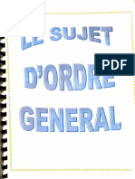 Le Sujet d'Ordre Général