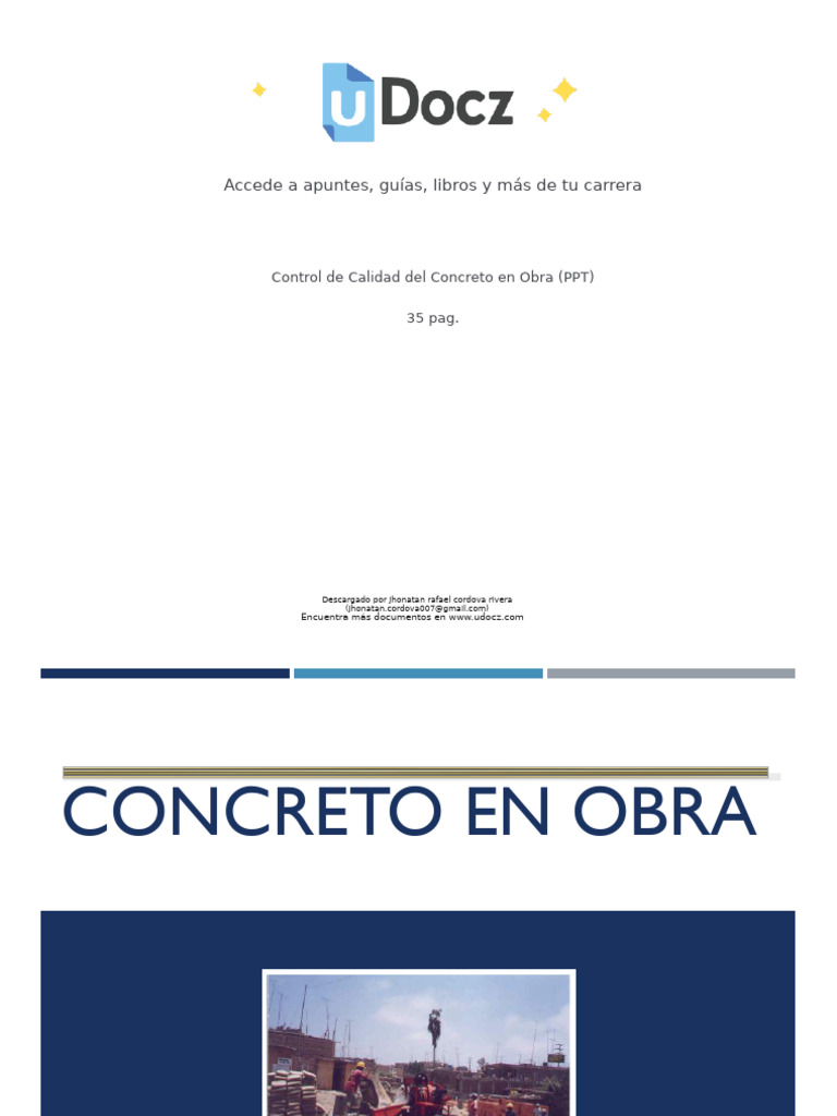 Control de Calidad del Concreto en Obra | PDF | Hormigón | Cemento