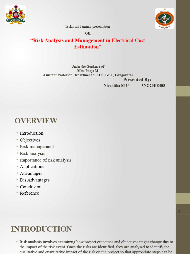 Risk Analysis and Management in Electrical Cost Estimation | PDF | Risk ...