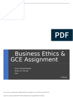 GCE and Business Ethics Assignment BUSN 119 401