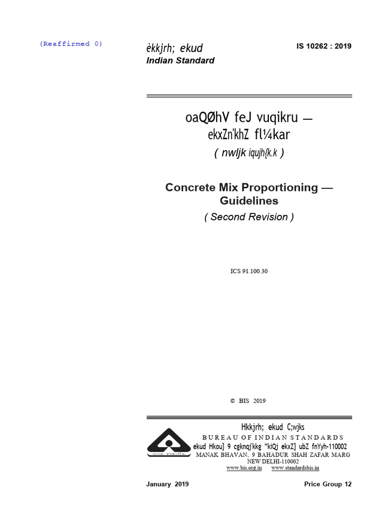 IS 10262 2019 NewConcreteMix Design Download Free PDF Concrete Cement