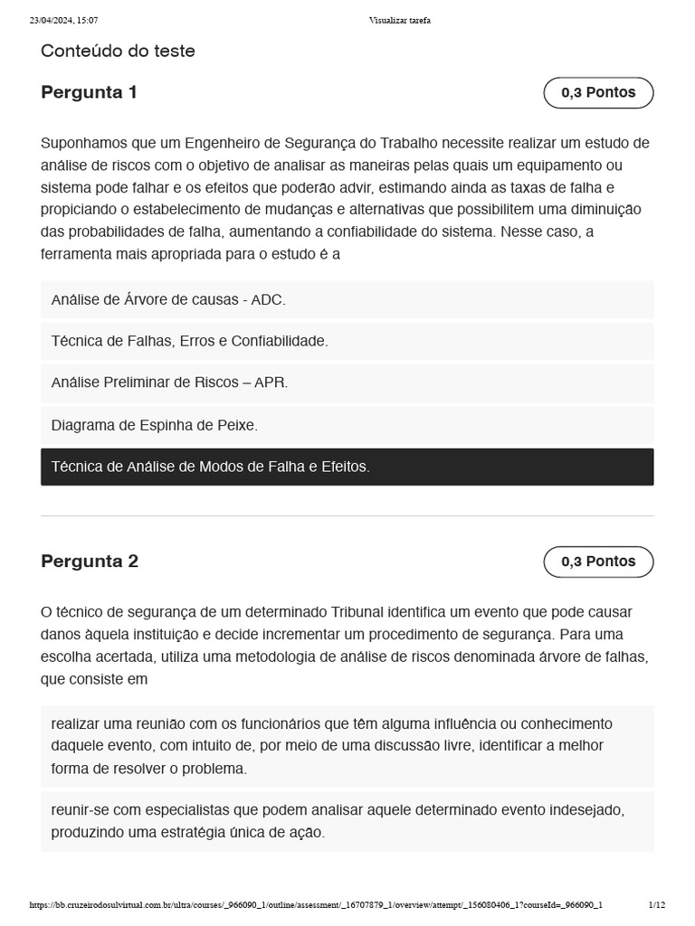 Gerenciamento de Risco em Segurança do Trabalho | PDF | Avaliação de ...