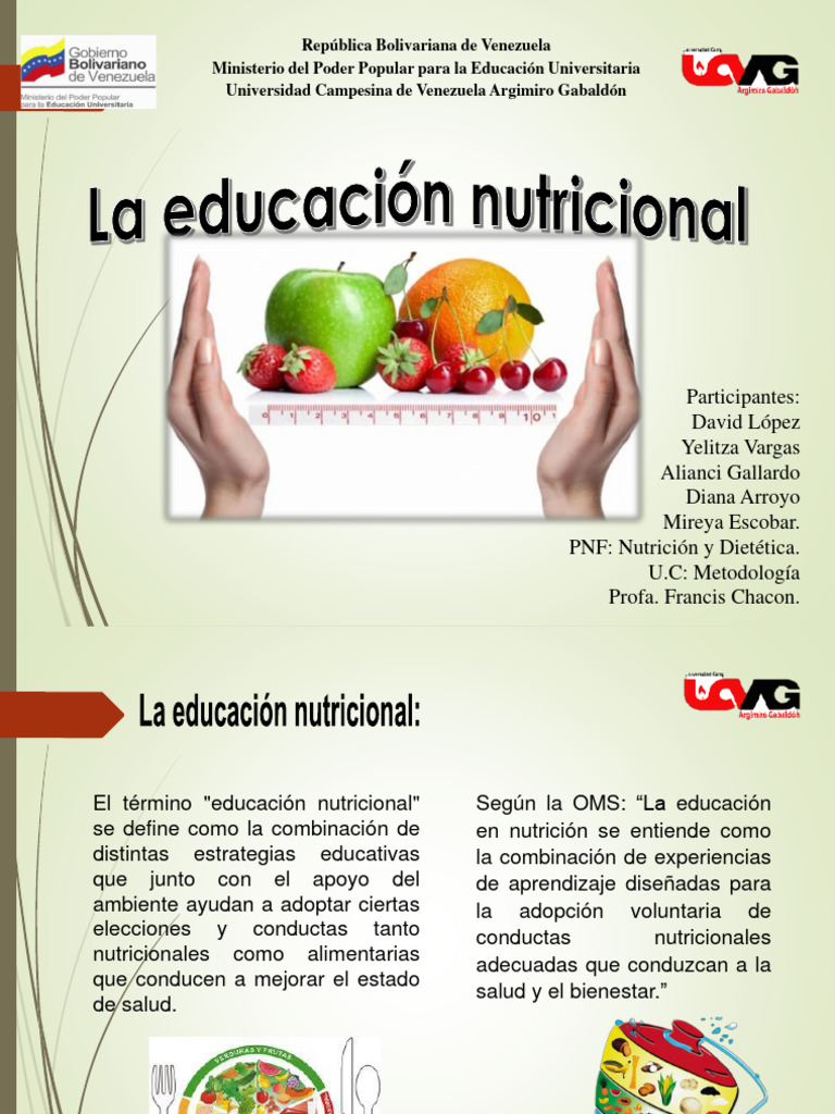 Educación Nutricional y Estrategias Clave | PDF | Alimentos | Dieta ...