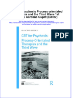 PDF CBT For Psychosis Process Orientated Therapies and The Third Wave 1St Edition Caroline Cupitt Editor Ebook Full Chapter
