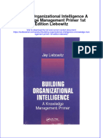 PDF Building Organizational Intelligence A Knowledge Management Primer 1St Edition Liebowitz Ebook Full Chapter