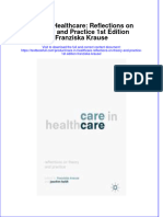 Download textbook Care In Healthcare Reflections On Theory And Practice 1St Edition Franziska Krause ebook all chapter pdf 