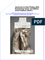 Textbook Classical Presences in Irish Poetry After 1960 The Answering Voice 1St Edition Florence Impens Auth Ebook All Chapter PDF