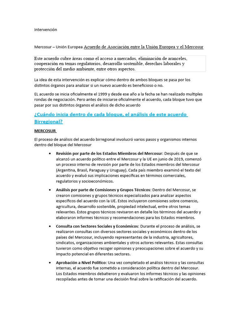 Intervención Mercosur | PDF | Mediación | Organización de Comercio Mundial