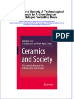 PDF Ceramics and Society A Technological Approach To Archaeological Assemblages Valentine Roux Ebook Full Chapter