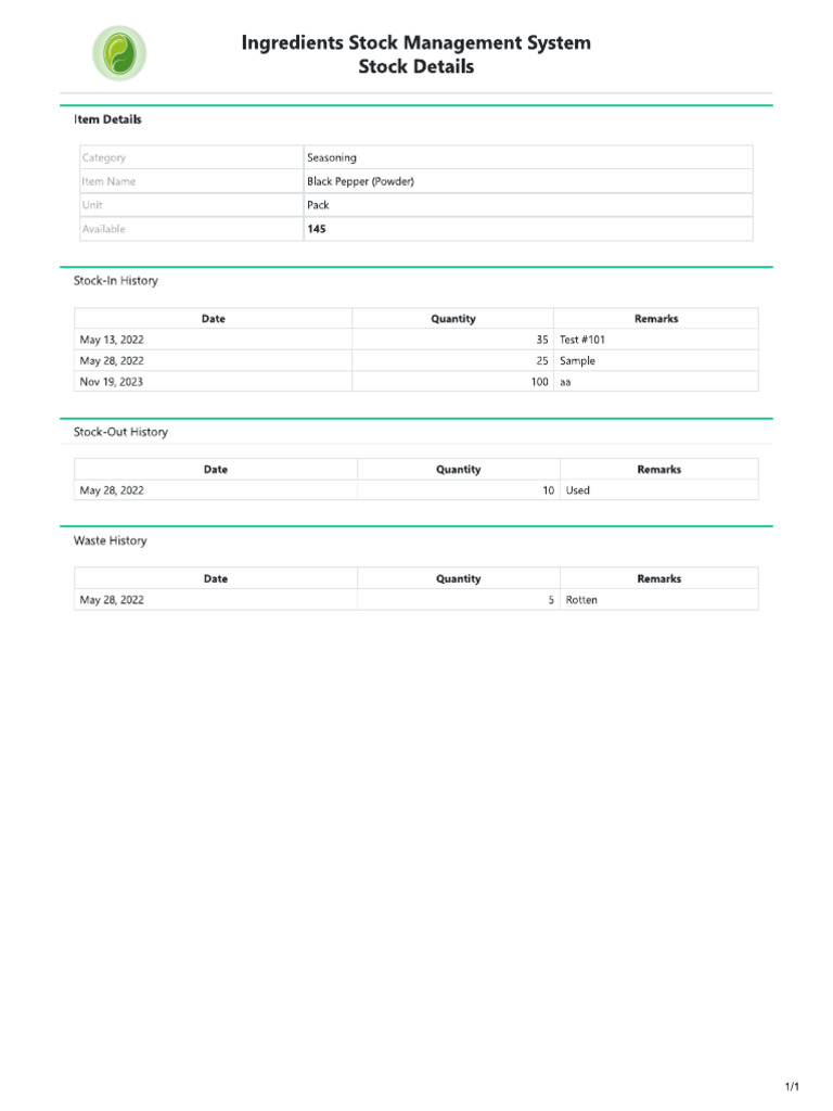 Stock | PDF