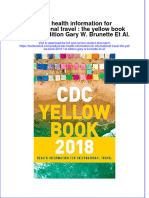 CDC Health Information For International Travel: The Yellow Book 2018 1st Edition Gary W. Brunette Et Al