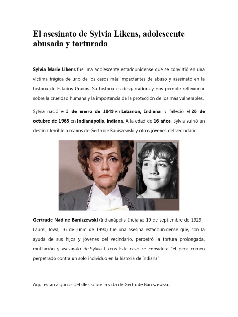 El Asesinato de Sylvia Likens | PDF | Violencia | Crímenes