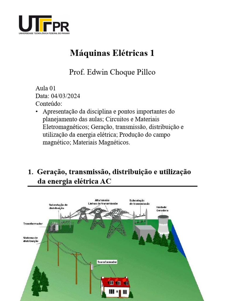 Aula 1 Máquinas Elétricas Pdf Magnetismo Transformador