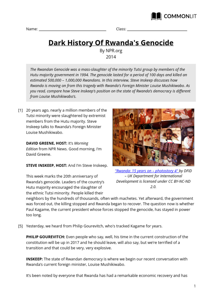 Rwanda's Genocide: Recovery and Challenges | PDF | Rwandan Genocide | Hutu