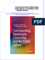 Textbook Civic Learning Democratic Citizenship and The Public Sphere 1St Edition Gert Biesta Auth Ebook All Chapter PDF