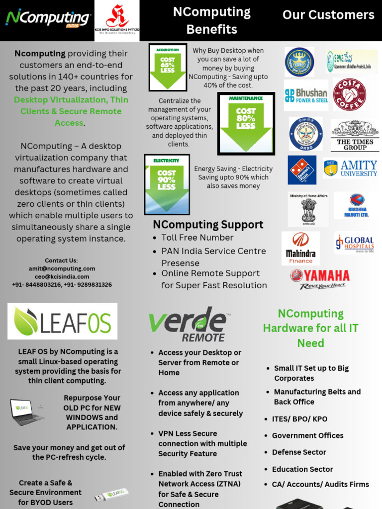 NComputing Brochure | PDF | Desktop Virtualization | Virtualization