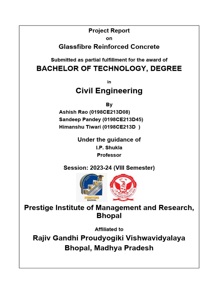 Glass Fiber Reinforced Concrete Overview | PDF | Concrete | Materials