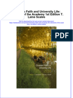 Download textbook Christian Faith And University Life Stewards Of The Academy 1St Edition T Laine Scales ebook all chapter pdf 