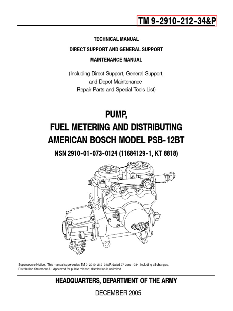 Bosch PSB-12BT Fuel Pump Manual | PDF | Pump | Valve