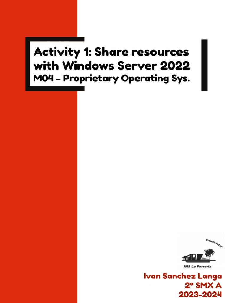 Share Resources on Windows Server Guide | PDF | Computer File ...