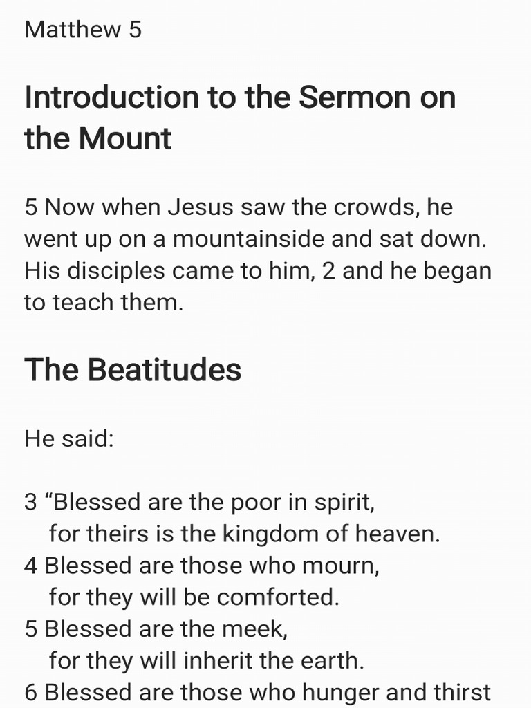Introduction To The Jesus' Sermon On The Mount | PDF