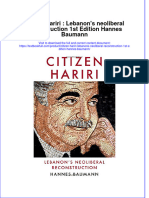 Download textbook Citizen Hariri Lebanons Neoliberal Reconstruction 1St Edition Hannes Baumann ebook all chapter pdf 