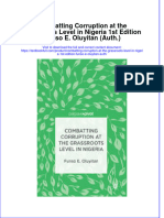 Download textbook Combatting Corruption At The Grassroots Level In Nigeria 1St Edition Funso E Oluyitan Auth ebook all chapter pdf 