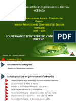 Gouvernance D'entreprise - Coso Et Controle Interne