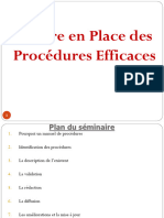 Mettre en Place Des Procedures Efficaces