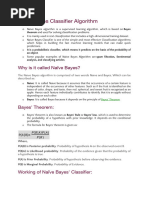 UNIT IV Na-Ve Bayes Classifier Algorithm