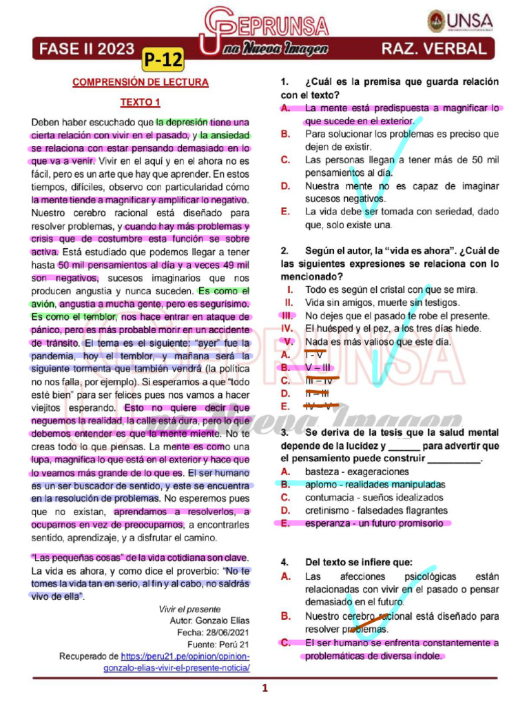 P - 12 - Raz. Verbal Ceprunsa 2da Fase | PDF