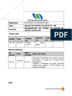 Sistema de Gestión de Calidad - Analista de Costo B06