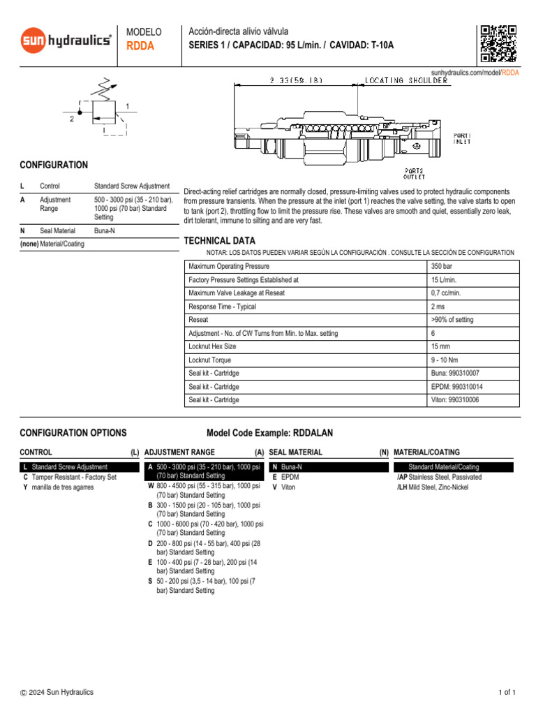RDDA-LAN Direct-Acting Relief Valve | PDF | Valve | Screw