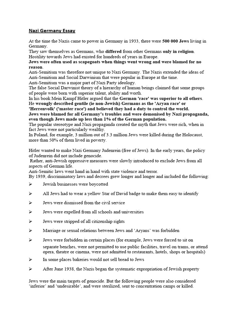 Nazi Germany's Anti-Semitic Policies Explained | PDF | Extermination ...