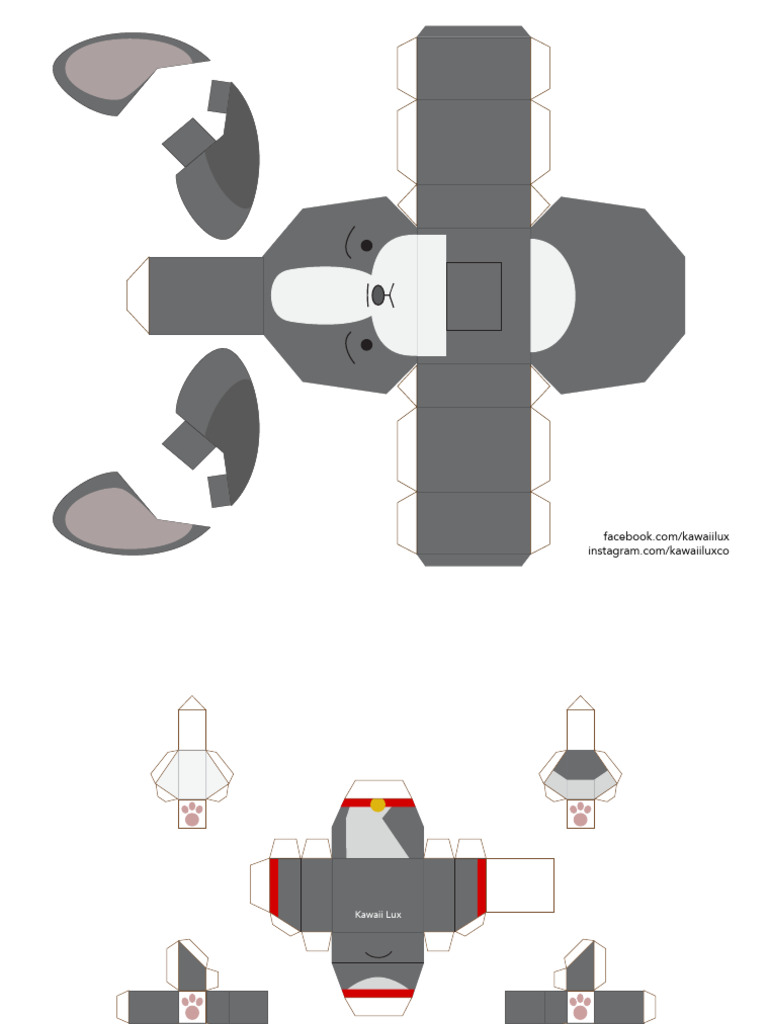 Boston Terrier Cute Pets DIY Papercraft Toy Kawaii Lux | PDF