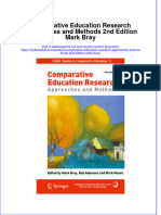 Download textbook Comparative Education Research Approaches And Methods 2Nd Edition Mark Bray ebook all chapter pdf 