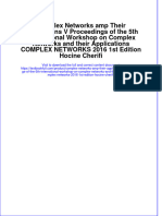 Download textbook Complex Networks Amp Their Applications V Proceedings Of The 5Th International Workshop On Complex Networks And Their Applications Complex Networks 2016 1St Edition Hocine Cherifi ebook all chapter pdf 