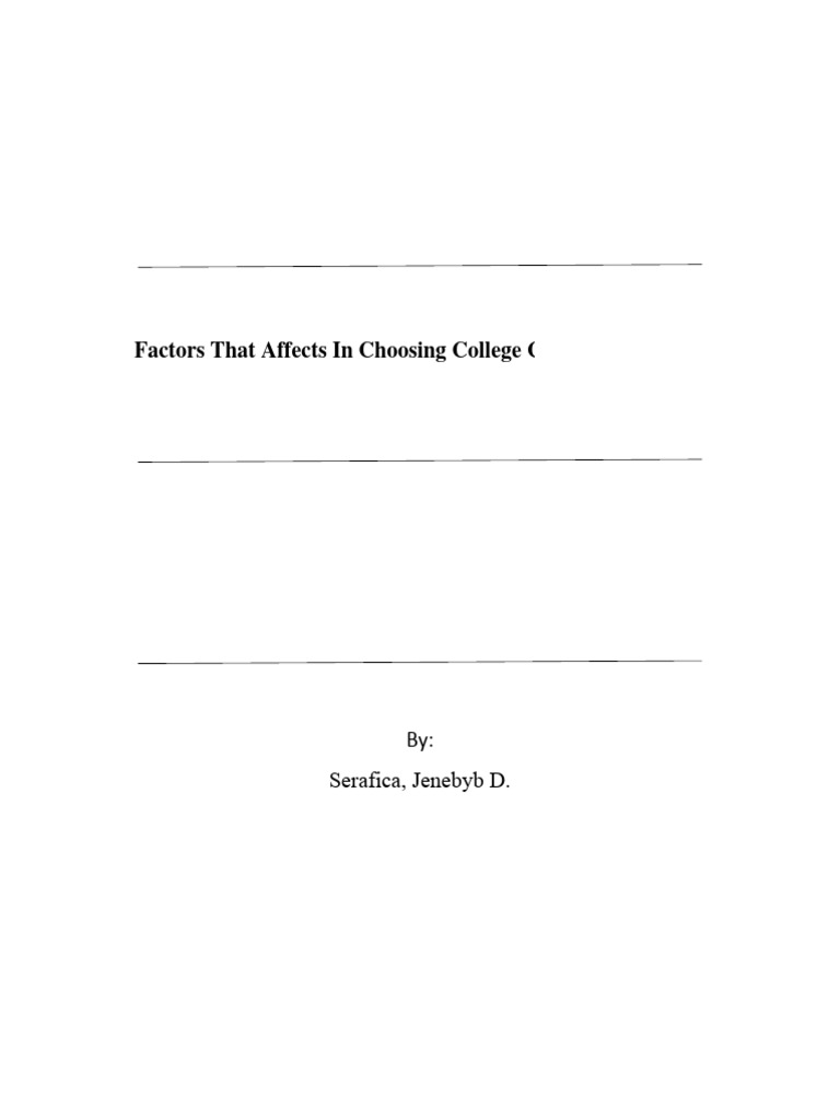 Factors Influencing College Course Choice | PDF | Survey Methodology ...