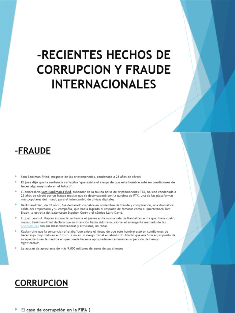 Recientes Hechos de Corrupcion Y Fraude Internacionales | PDF | Derecho