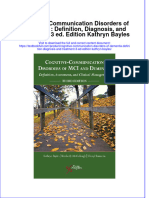 PDF Cognitive Communication Disorders of Dementia Definition Diagnosis and Treatment 3 Ed Edition Kathryn Bayles Ebook Full Chapter