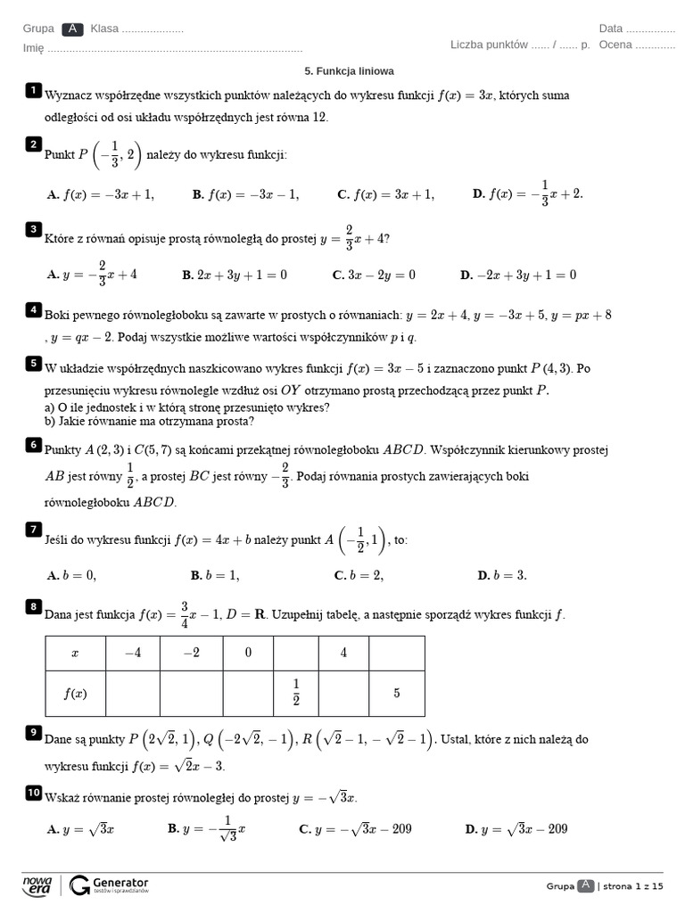 funkcja-liniowa-test-bez-widocznej-punktacji-pdf