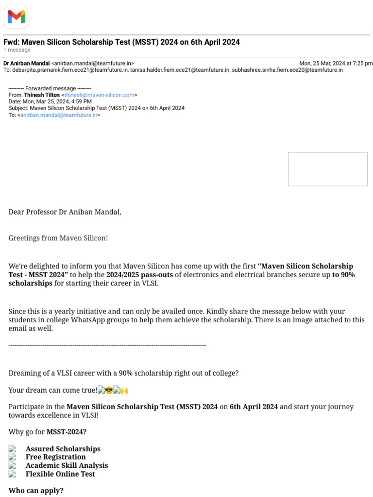 MSST 2024: Maven Silicon Scholarship Test | PDF | Career & Growth
