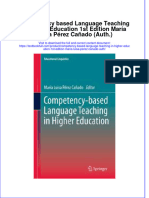 Download textbook Competency Based Language Teaching In Higher Education 1St Edition Maria Luisa Perez Canado Auth ebook all chapter pdf 