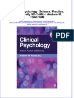 Download full chapter Clinical Psychology Science Practice And Diversity 5Th Edition Andrew M Pomerantz 2 pdf docx