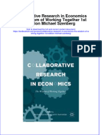 Download textbook Collaborative Research In Economics The Wisdom Of Working Together 1St Edition Michael Szenberg ebook all chapter pdf 