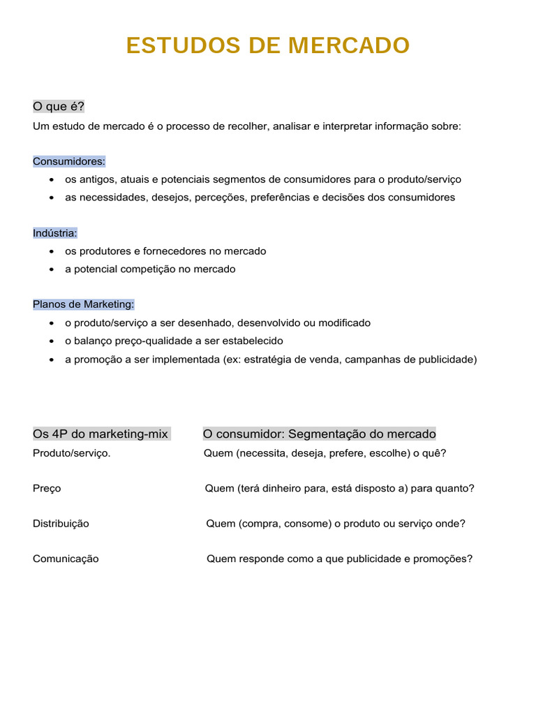 Guia Completo sobre Estudos de Mercado | PDF | Amostragem (Estatística ...