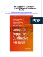 Download textbook Computer Supported Qualitative Research 1St Edition Antonio Pedro Costa ebook all chapter pdf 