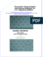 PDF Colonial Encounter Telugu English Literary and Cultural Interface 1St Edition C Vijayasree Editor Ebook Full Chapter